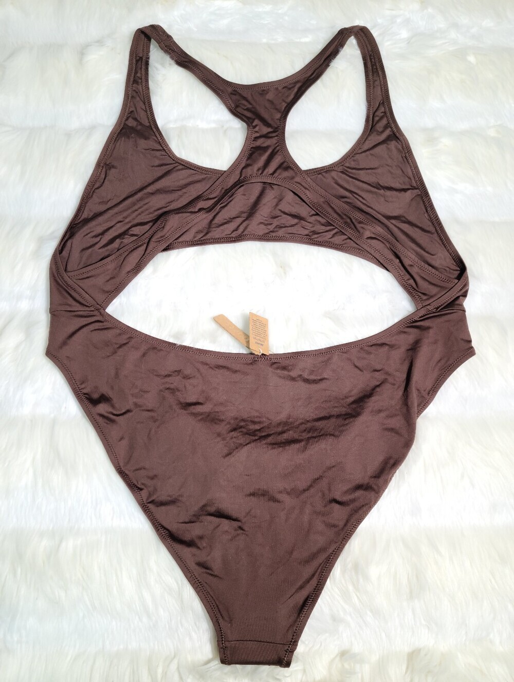 SKIMS Swim Cutout Monokini Brown Cocoa Women 4X NEW